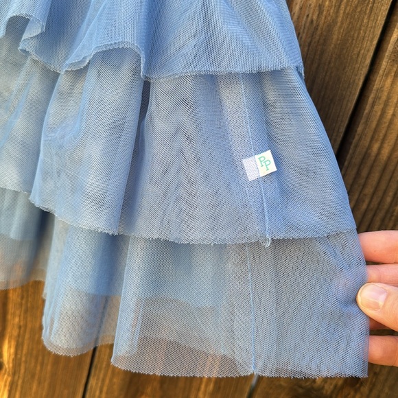 Posh Peanut Western Blue Ruffled Cap Sleeve Tulle Dress - Picture 7 of 9